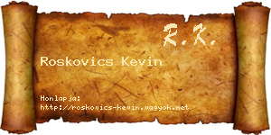 Roskovics Kevin névjegykártya